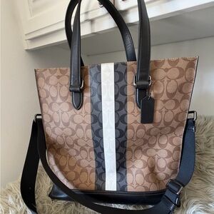 Coach Graham Tote Signature Canvas Varsity Stripe